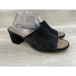 Earth Ibiza Women's Sandal‎ Black Suede Slip-On 11 Slide Comfort Shoes